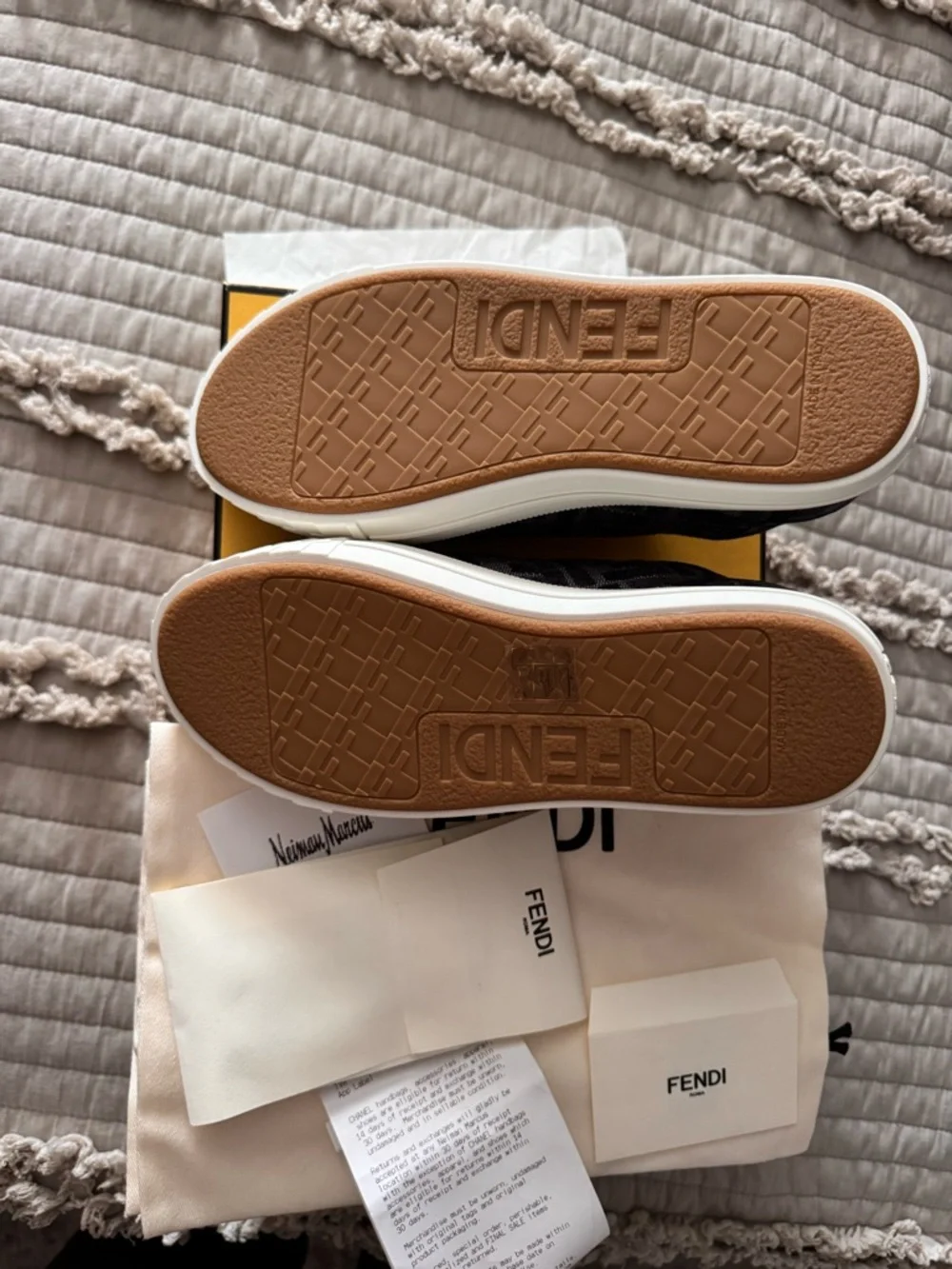 Fendi Women Domino FF Chenille Jacquard Low-Top Sneakers - Picture 3 of 5